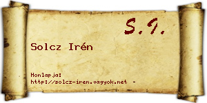 Solcz Irén névjegykártya